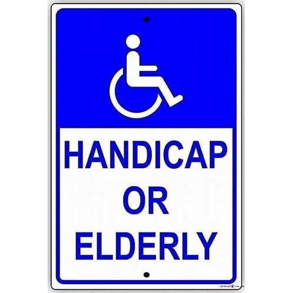 Great Tin Sign Aluminum Handicap Wheelchair Entrance in Rear Direction Back Enter Outdoor & Indoor Sign Wall Decoration 12x8 Inch
