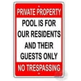 thumbnail image 1 of Great Tin Sign Aluminum Private Property Pool is for Our Residents and Guests Only No Trespassing Restriction Alert Caution Outdoor & Indoor Sign Wall Decoration 12x8 Inch, 1 of 4
