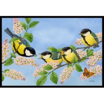 Great Tit Family of Birds Indoor or Outdoor Mat- 24 x 36