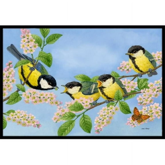 Great Tit Family of Birds Indoor or Outdoor Mat- 24 x 36