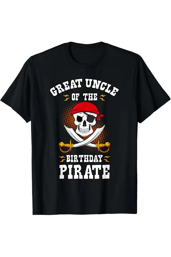 Great Uncle Birthday Pirate Theme Matching Party Family Unisex T-Shirt, up to size 5XL