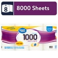 thumbnail image 1 of Great Value 1,000 Sheets per Roll Toilet Paper, 8 Rolls, 1 of 8