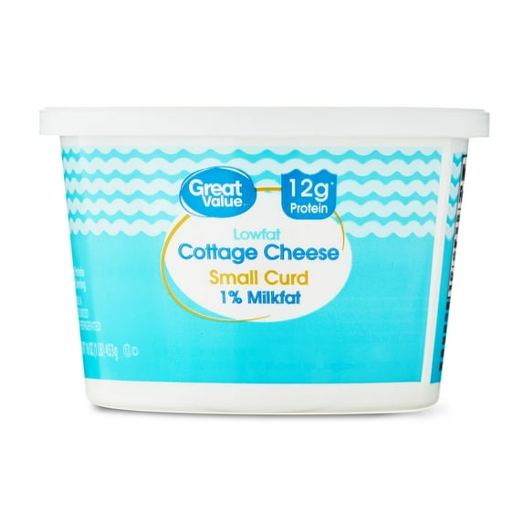 Great Value 1% Milkfat Small Curd Low-fat Cottage Cheese, 16 oz