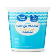 Great Value 1% Milkfat Small Curd Low fat Cottage Cheese, 24 oz