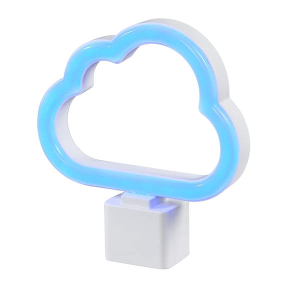 Great Value 1 Pack Cloud Neon Night Light, Blue light, Auto on/off Plug-in