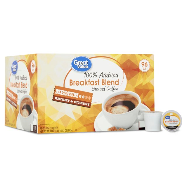 Great Value 100 Arabica Breakfast Blend Medium Roast Ground Coffee