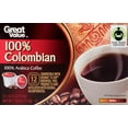 thumbnail image 1 of Great Value 100% Colombian Coffee Single-Serve Coffee Pods, 0.33 oz, 12 count, 1 of 2