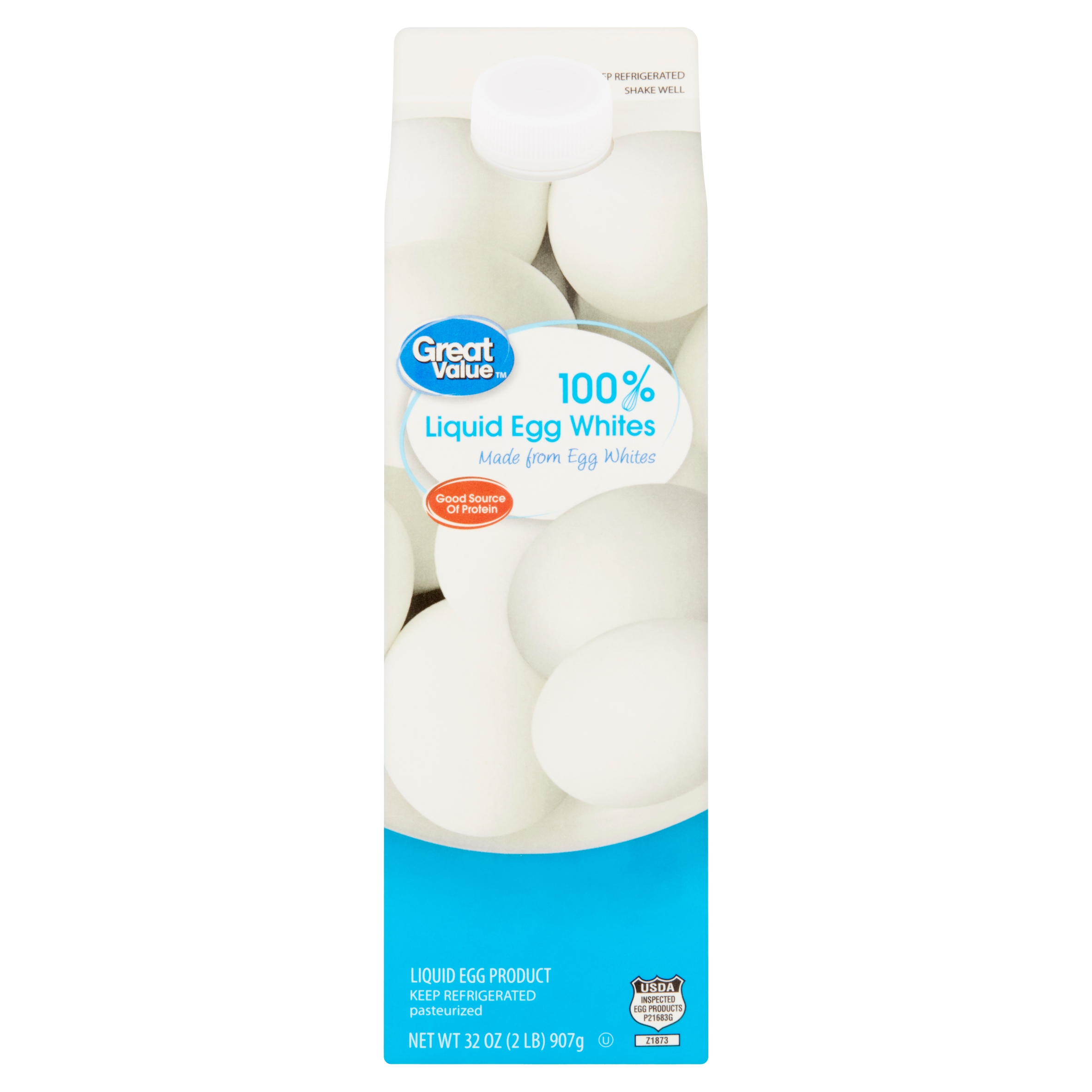 Great Value 100% Liquid Egg Whites, 32 oz - image 1 of 10
