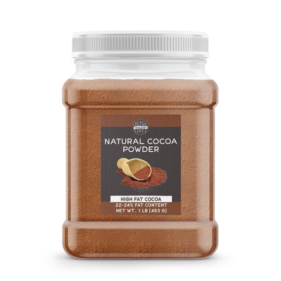 Birch & Meadow Natural High Fat Cocoa Powder, Non-Alkalized, 22/24% Cocoa Butter, Baking 16 Ounce