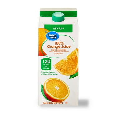 Great Value 100% Orange Juice from Concentrate with Pulp, 64 fl oz
