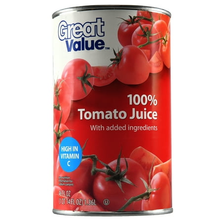 Great Value 100% Tomato Juice, 46 Fl. Oz.