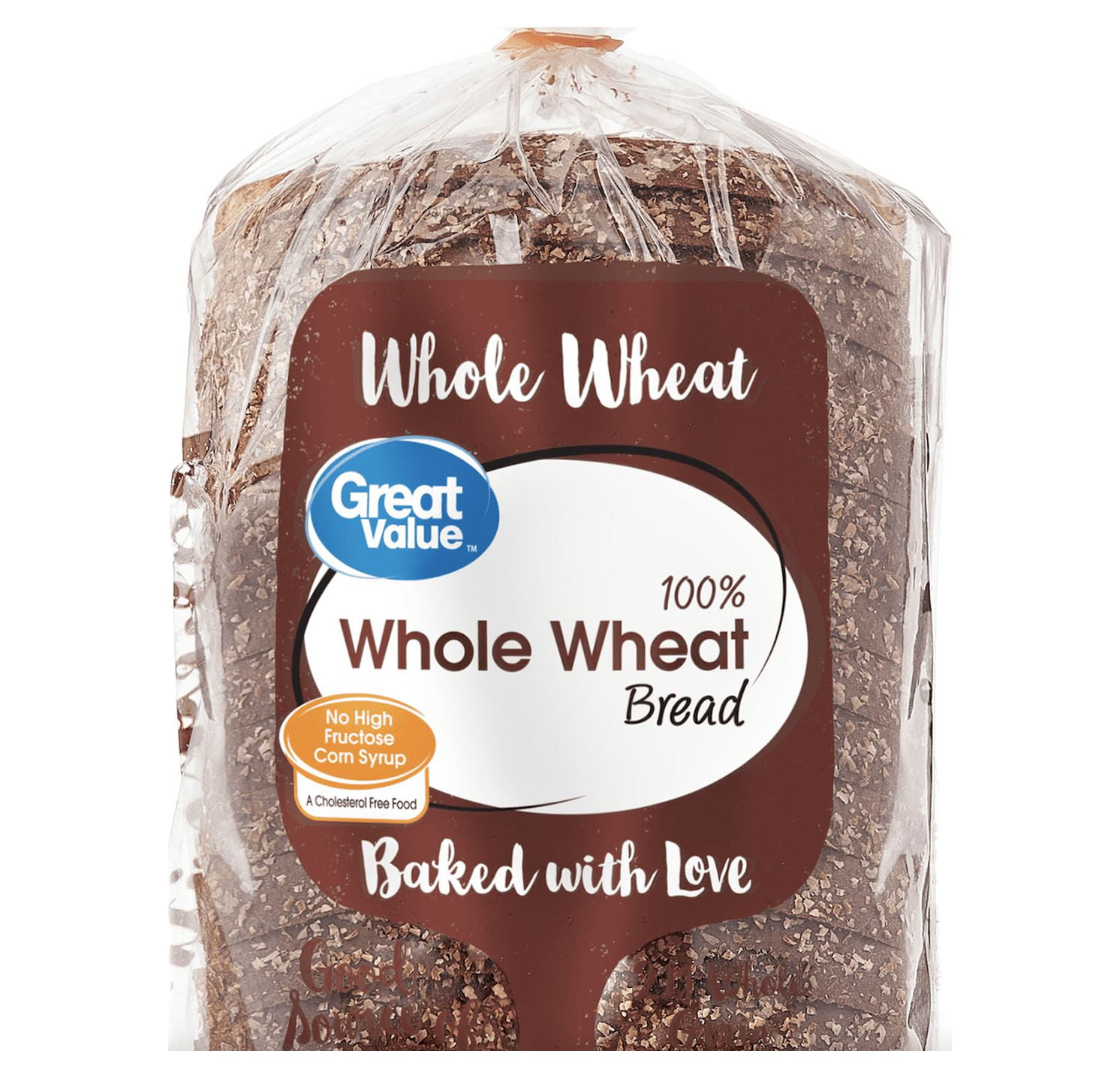 Great Value 100 Whole Wheat Bread Loaf, 24 oz