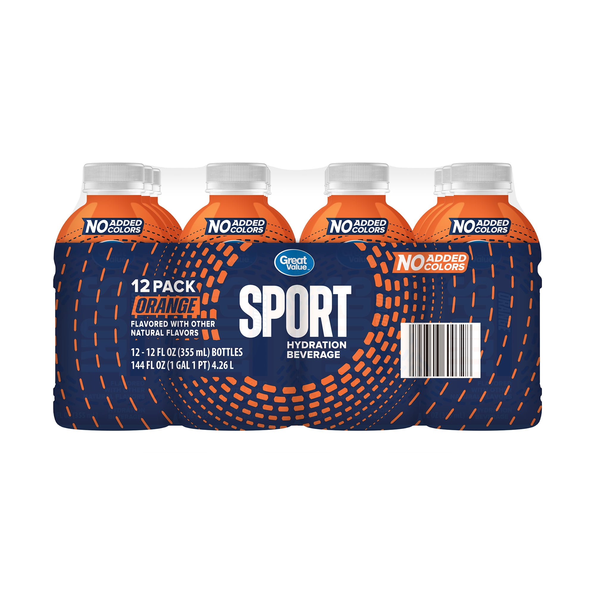 Great Value Sport Hydration Beverage, Orange, 12 fl oz, 12 Count