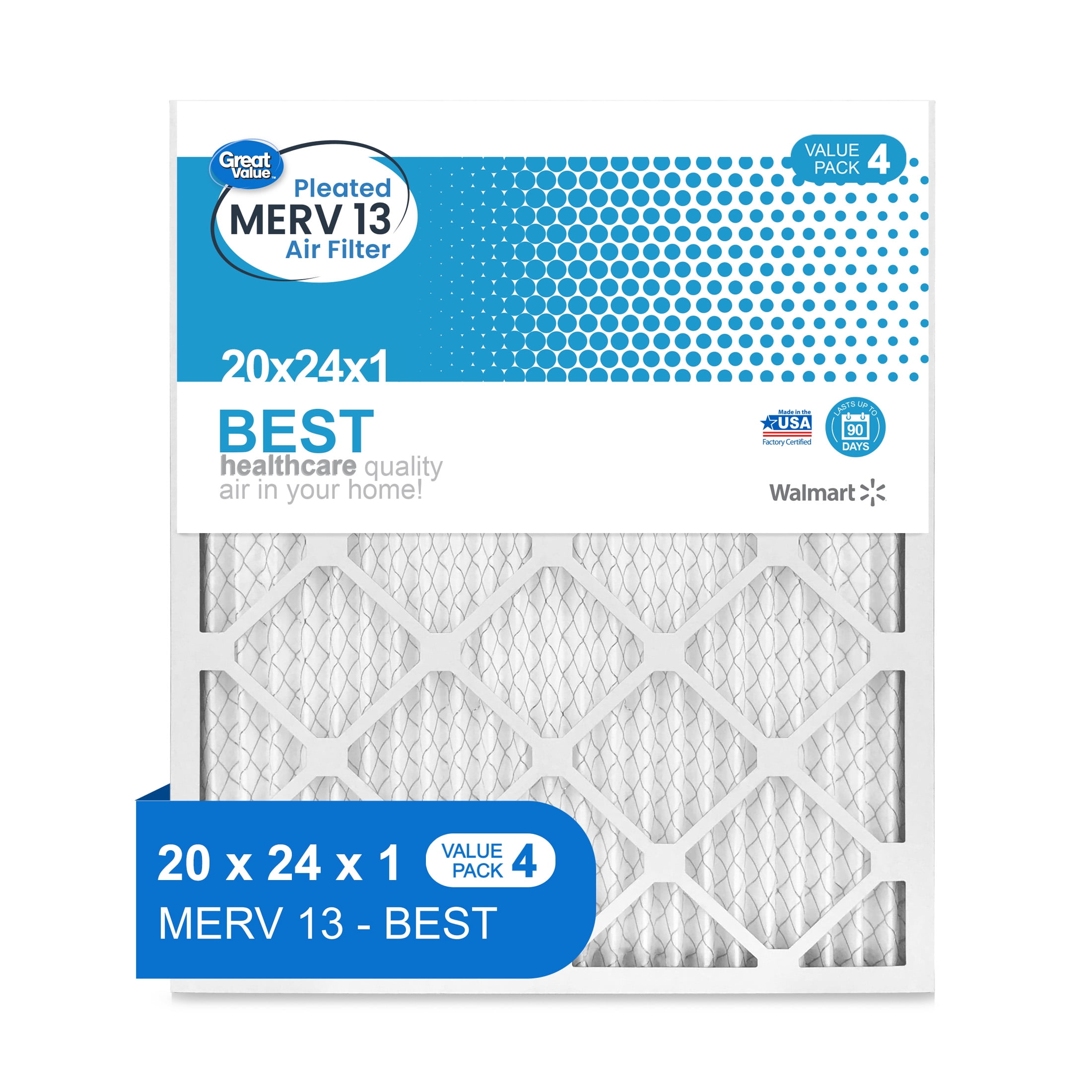 Great Value 20x24x1 MERV 13 BEST HVAC Air and Furnance Filter