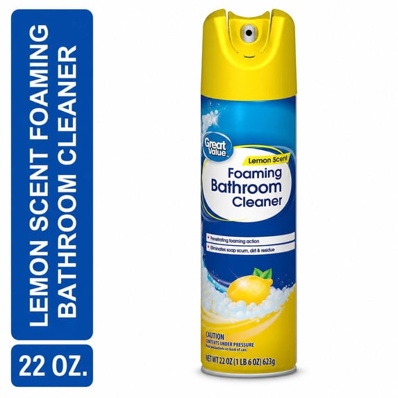 Great Value Foaming Bathroom Cleaner, Lemon Scent, 22 oz