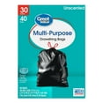 Great Value 30Gallon Drawstring MultiPurpose Trash Bags, 40 Bags