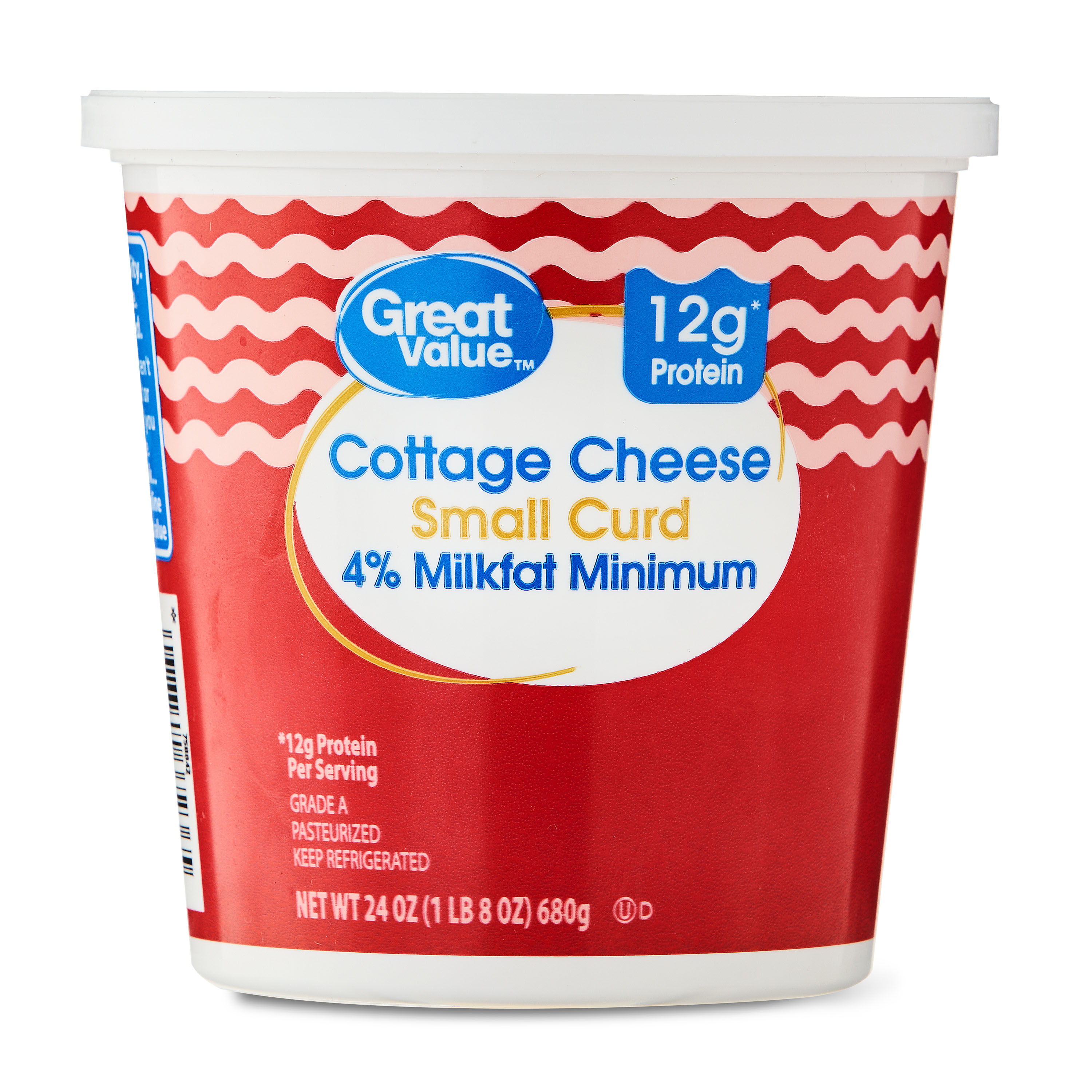 Great Value 4% Milkfat Minimum Small Curd Cottage Cheese, 24 oz - image 1 of 7