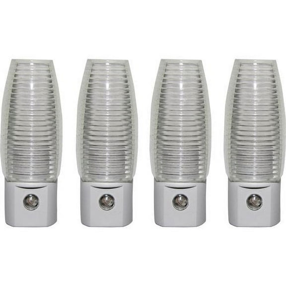 Great Value 4-Pack LED Automatic Light-Sensing Night Light, Soft White, 3.55in by 1.8797