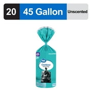 Great Value 45-Gallon Outdoor Twist Tie Bags, Unscented, 20 Bags