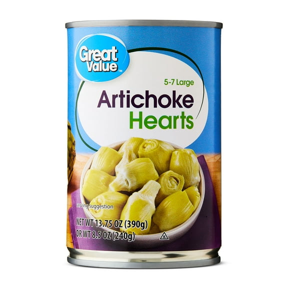 Great Value 5-7 Large Artichoke Hearts, 13.75 oz (Shelf Stable)