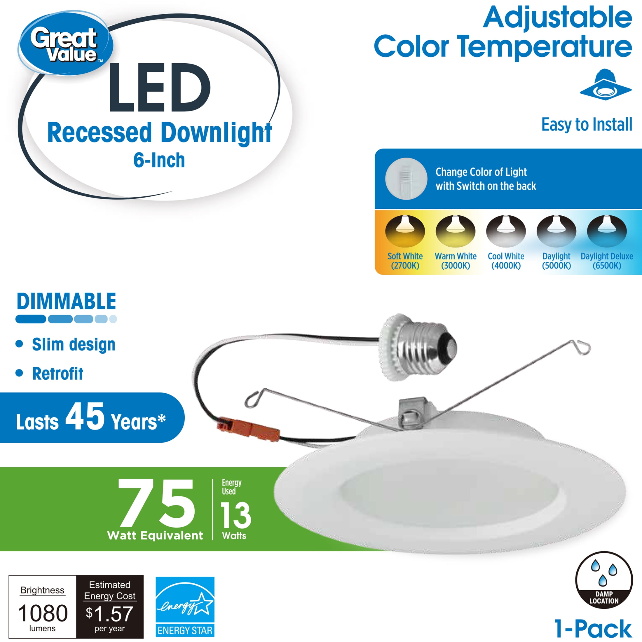 Module LED De Remplacement Pour Plafonnier 6,3 Pouces - 24W, 3 Températures De Couleur (3000K/4000K/6000K), Dimmable