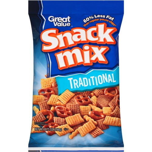 Great Value 60% Less Fat Traditional Snack Mix, 8.75 Oz. - Walmart.com