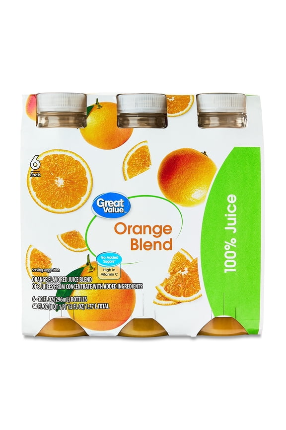 100% Juice Orange Blend, 10 fl oz Bottles, 6 Count