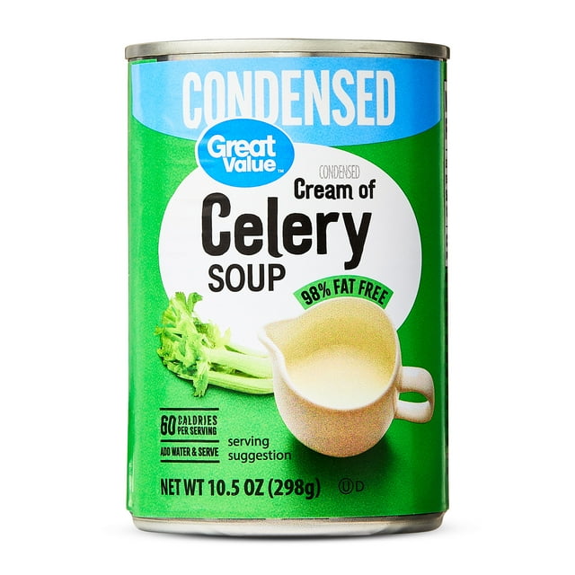 Great Value 98 Fat Free Cream of Celery Condensed Soup, 10.5 oz Can