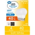 thumbnail image 1 of Great Value A19 LED 6W (40W Equivalent) Soft White E26 Medium Base General Purpose Light Bulbs, Dimmable, 4 Pack, 1 of 13