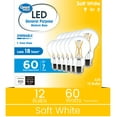 thumbnail image 1 of Great Value 18YR A19 LED Light Bulb, 7W (60W Equivalent) Dimmable Soft White E26 Base, 12 Pack, 1 of 12