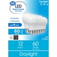 thumbnail image 1 of Great Value A19 LED Light Bulbs, 60 Watts Eqv, Daylight, General Purpose, 9yr, Medium Base, 12pk, 1 of 11