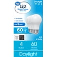 thumbnail image 1 of Great Value A19 LED Light Bulbs, 60 Watts Eqv, Daylight, General Purpose, 9yr, Medium Base, 4 pack, 1 of 10