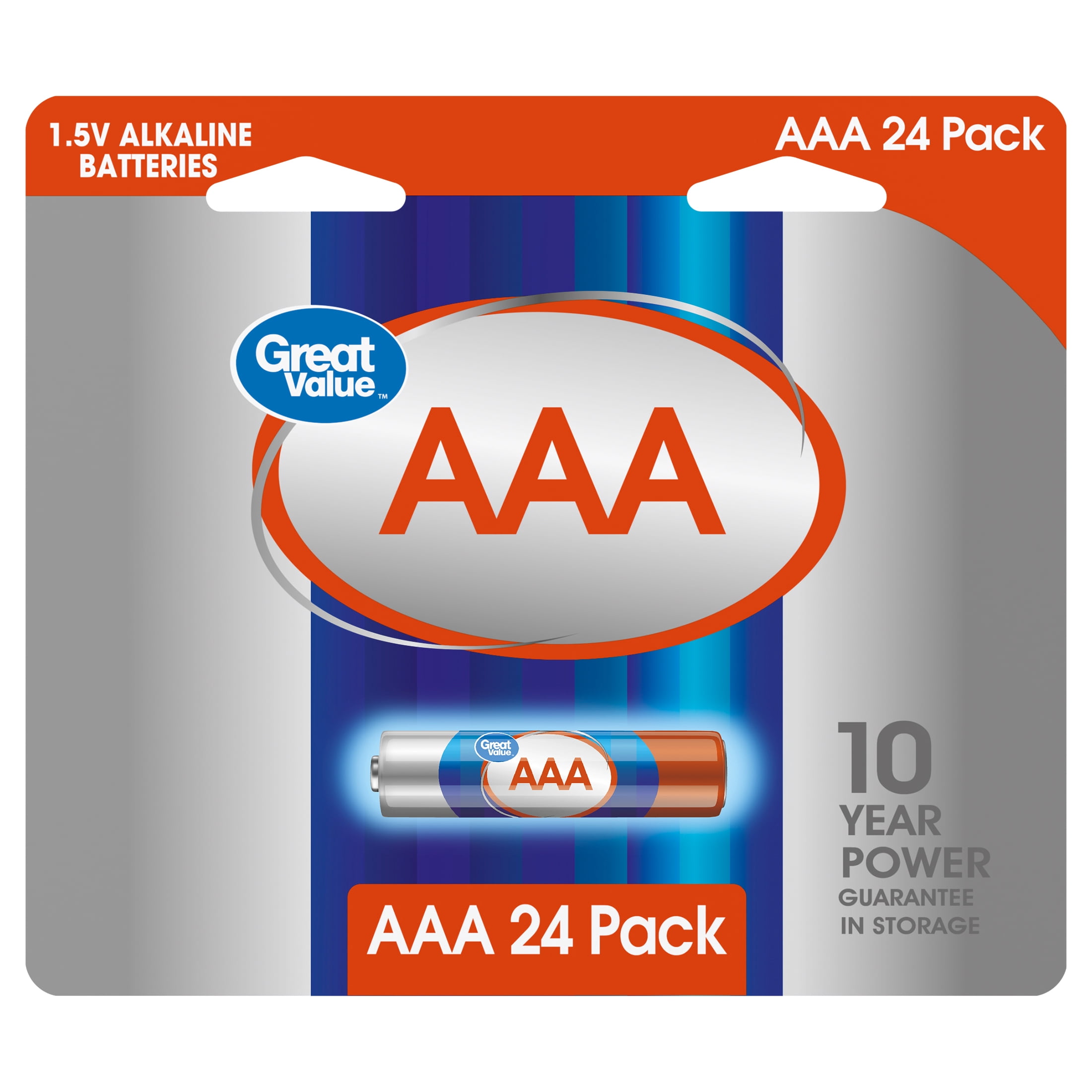 Great Value AAA Alkaline Batteries 24 Pack