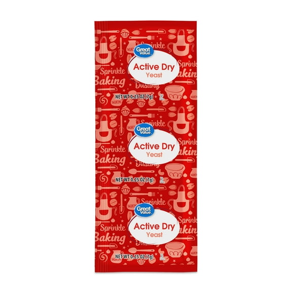 Great Value Active Dry Yeast, 0.25 oz, 3 Count