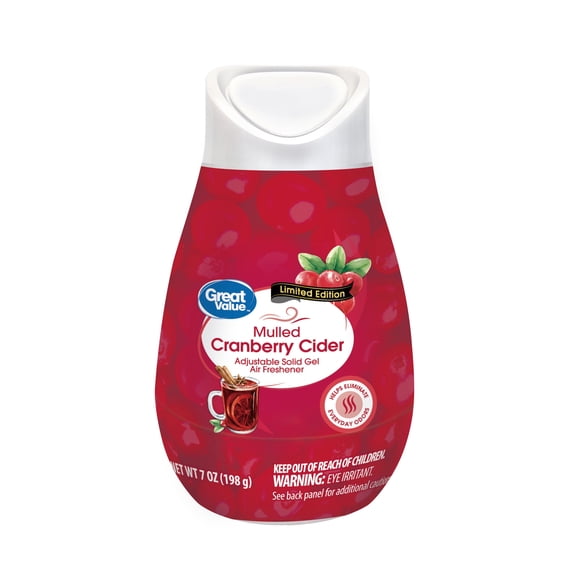 Great Value Adjustable Solid Gel Air Freshener, Mulled Cranberry Cider, 7 oz