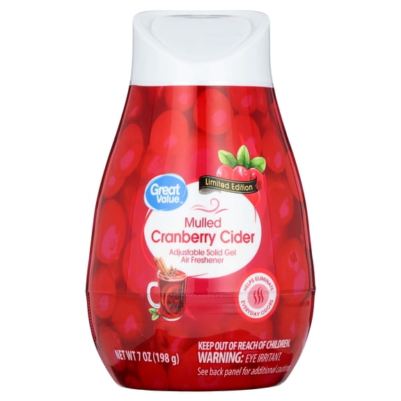 Great Value Adjustable Solid Gel Air Freshener, Mulled Cranberry Cider, 7 oz