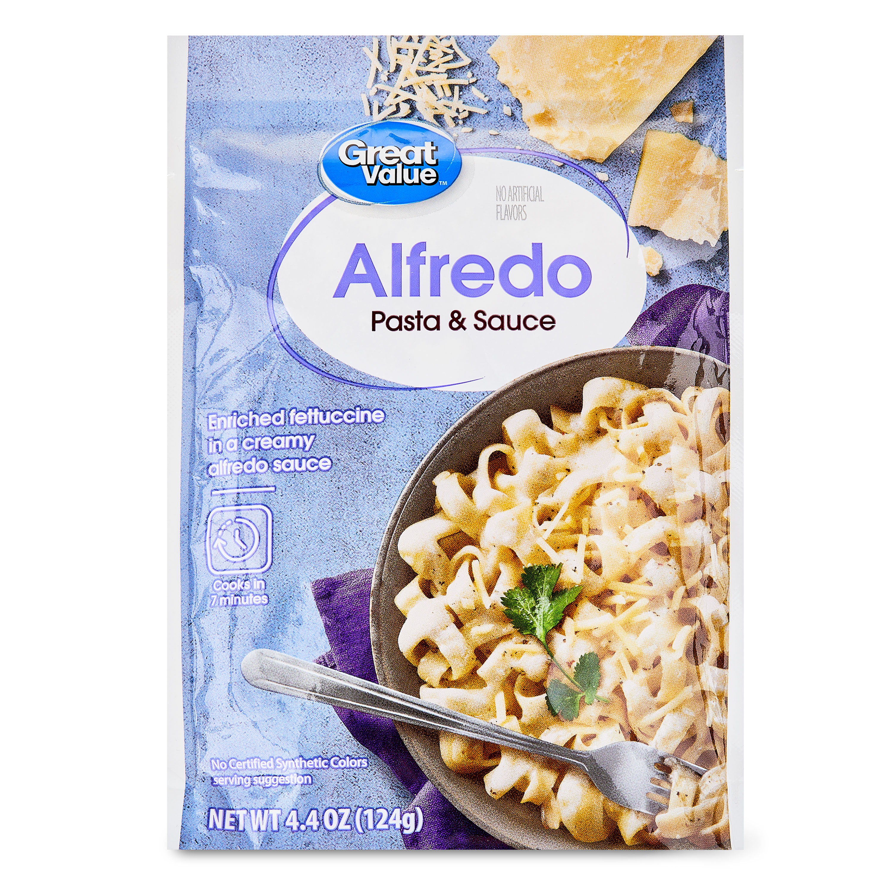 Great Value Alfredo-Style Pasta and Sauce, 4.4 oz - image 1 of 8