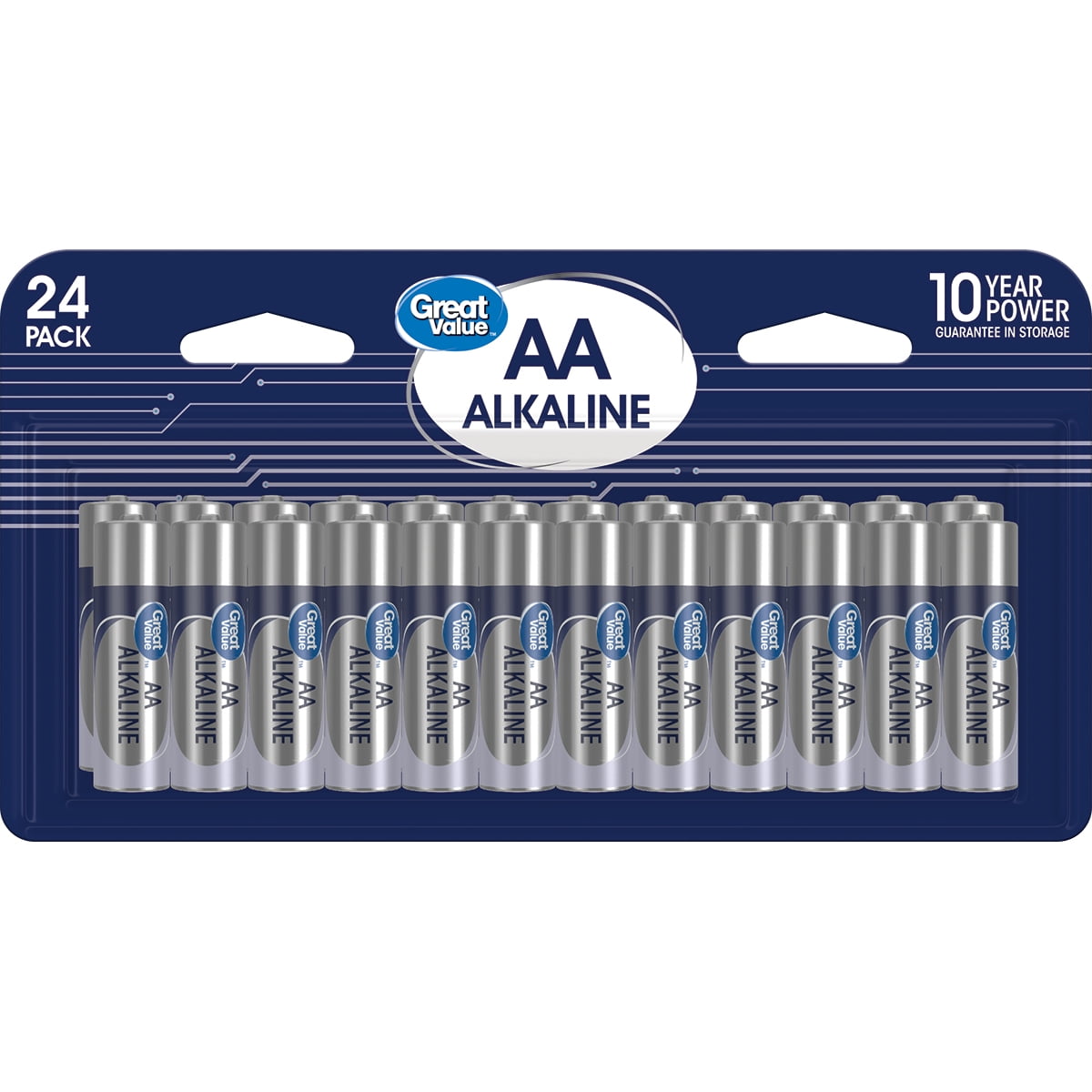 Great Value Alkaline AA Batteries (24 Pack)