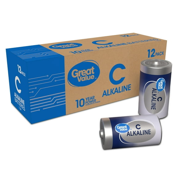 Great Value Alkaline C Batteries (12 Pack)