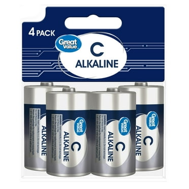 Great Value Alkaline C Batteries, 4 Count