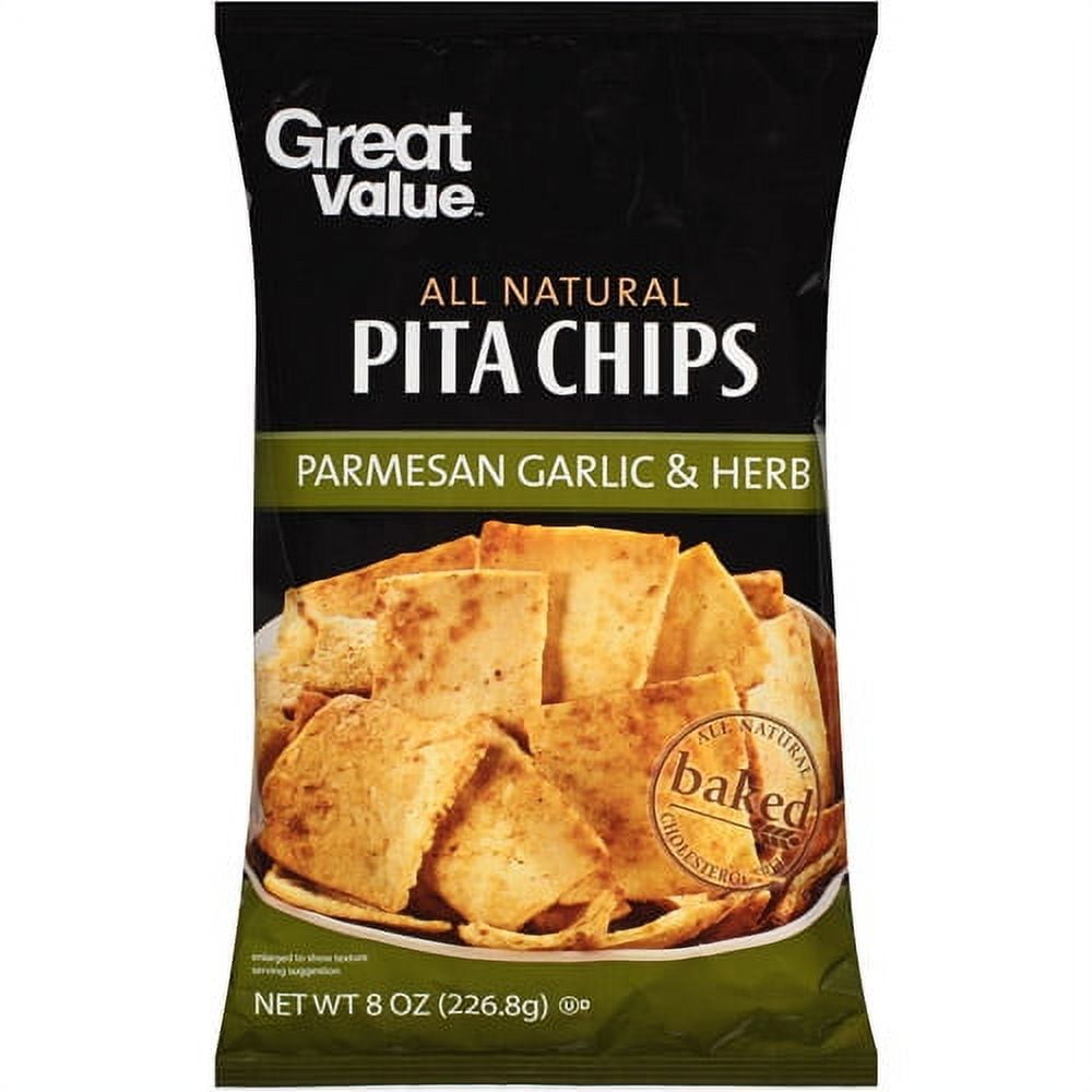 Great Value All Natural Parmesan Garlic & Herb Pita Chips, 8 oz