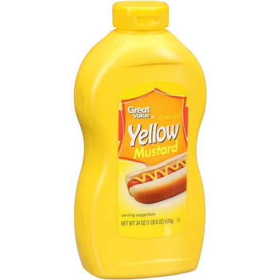 Great Value All Natural Yellow Mustard, 24 oz
