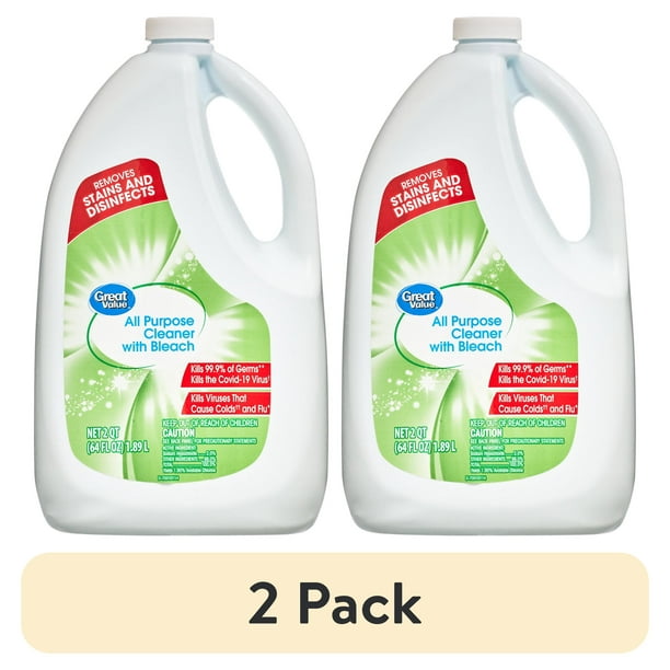 (2 pack) Great Value All Purpose Cleaner with Bleach, 64 fl oz Refill