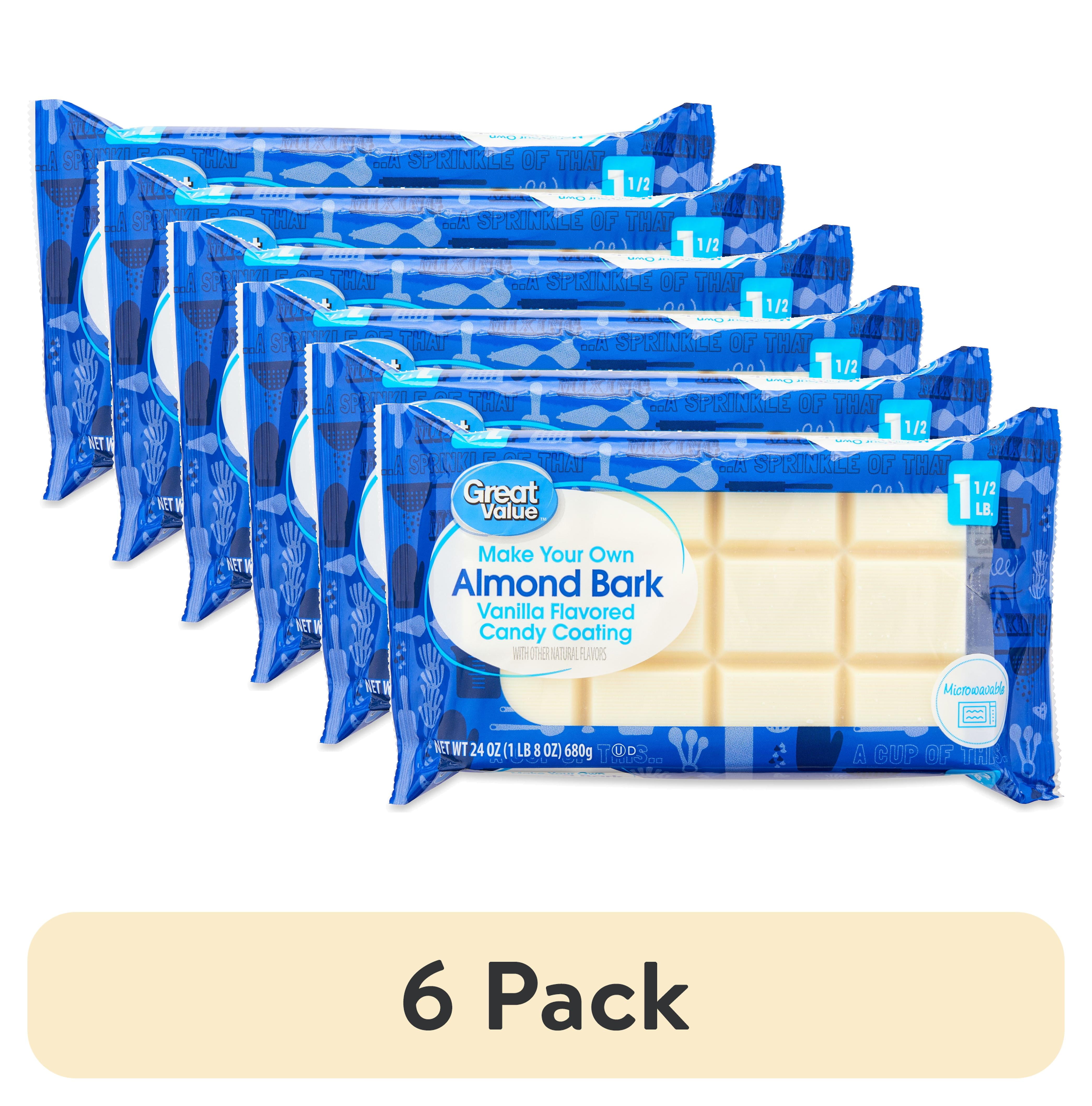 (6 pack) Great Value Almond Bark, Vanilla, 24 oz Bar