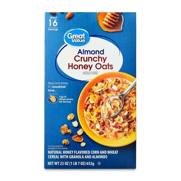 Great Value Almond Crunchy Honey Oats Breakfast Cereal, 23 oz