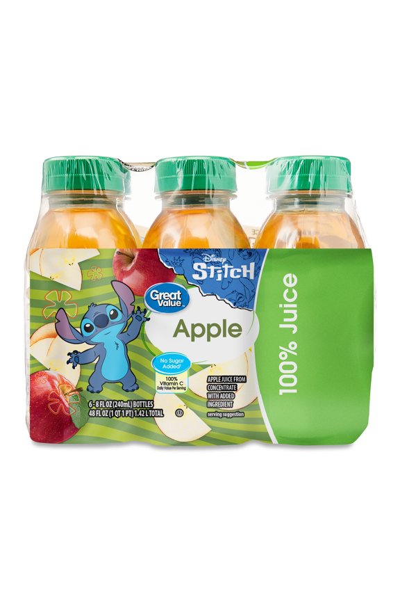 Apple Juice, Featuring Stitch, 8 fl oz, 6 Count