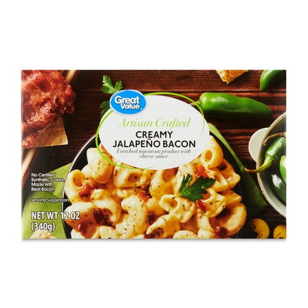 Great Value Artisan Crafted Creamy Jalapeno Bacon Macaroni & Cheese, 12 oz Shelf Stable