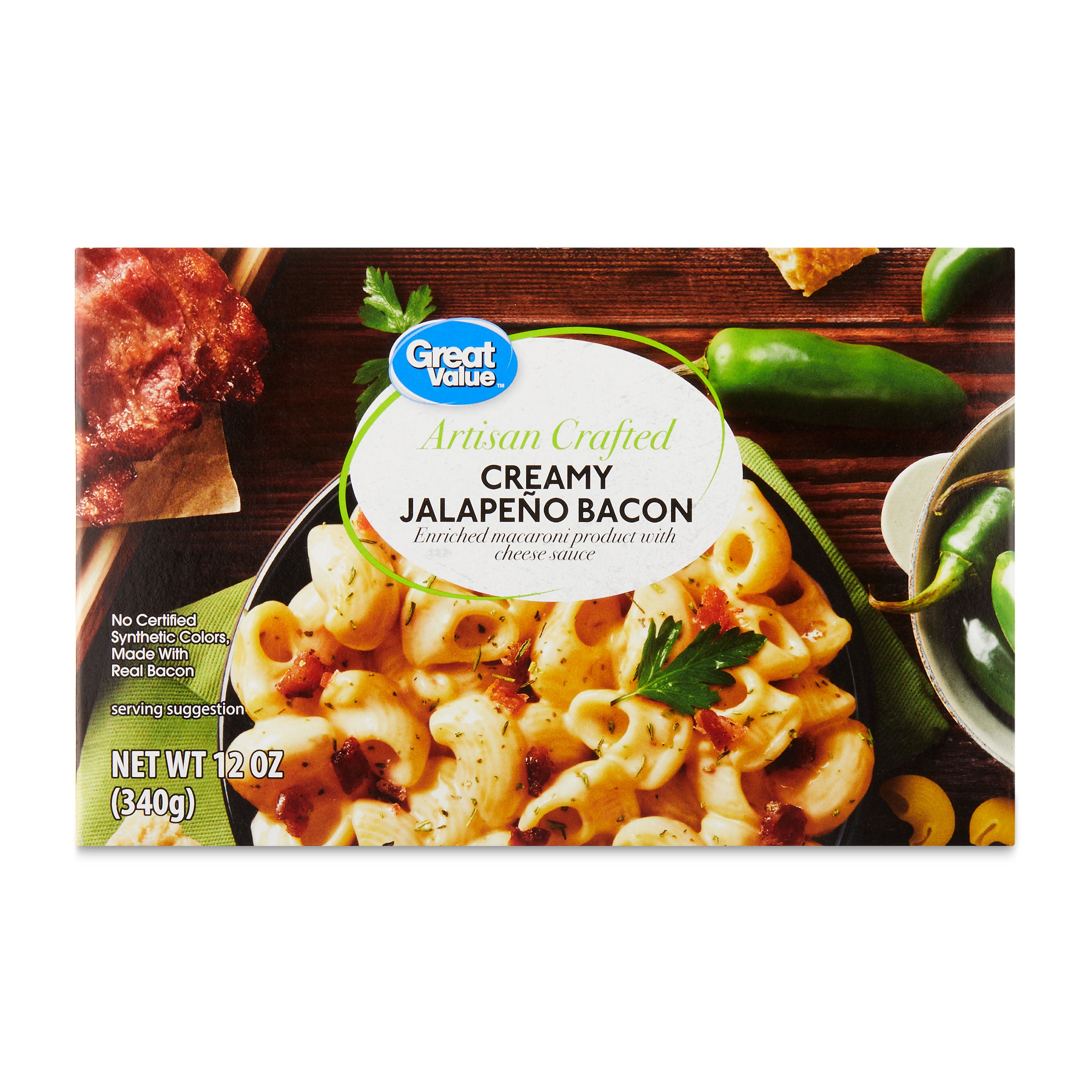 Great Value Artisan Crafted Creamy Jalapeno Bacon Macaroni & Cheese, 12