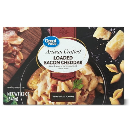 Great Value Artisan Crafted Loaded Bacon Cheddar Macaroni, 12 oz Shelf Stable