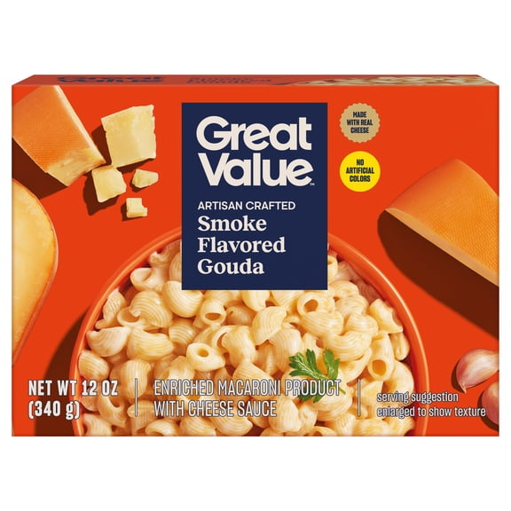 Great Value Artisan Crafted Macaroni and Cheese, Smoked Gouda, 12 oz (Shelf Stable)
